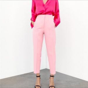 Zara Pink High Waist Trousers Size XS